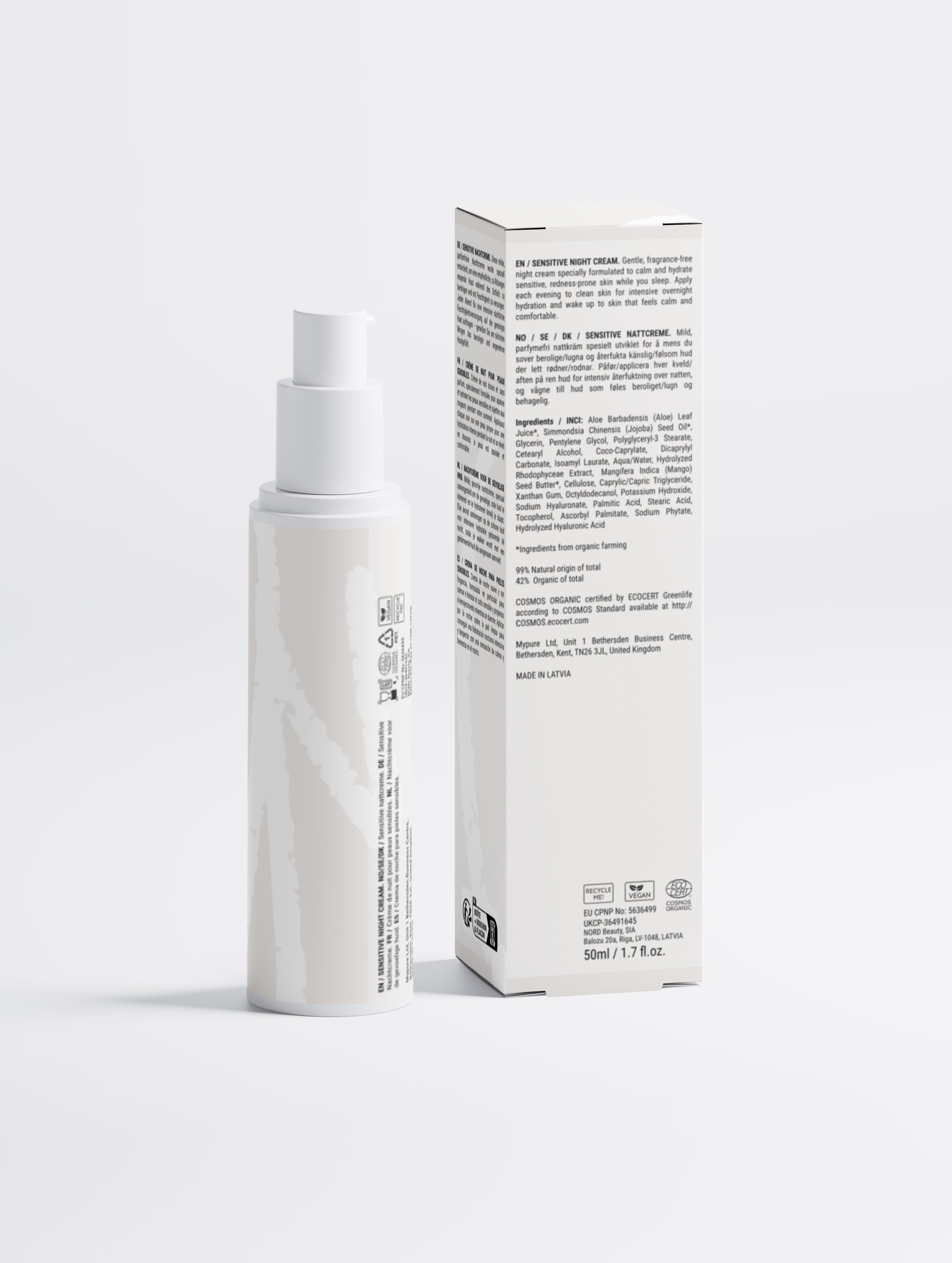 Sensitive Skin Overnight Cream, Fragrance Free